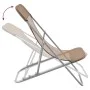 Silla de playa plegable 2 uds acero recubierto textilene taupe de vidaXL, Tumbonas - Ref: Foro24-360193, Precio: 66,08 €, Des...