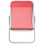 Sillas de playa plegables 2 uds acero recubierto textilene rojo de vidaXL, Tumbonas - Ref: Foro24-360189, Precio: 62,69 €, De...