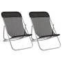 Folding beach chair 2 pcs coated steel black textilene by vidaXL, Loungers - Ref: Foro24-360188, Price: 60,38 €, Discount: %