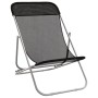 Silla de playa plegable 2 uds acero recubierto textilene negro de vidaXL, Tumbonas - Ref: Foro24-360188, Precio: 63,82 €, Des...