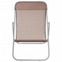 Silla de playa plegable 2 uds acero recubierto textilene marrón de vidaXL, Tumbonas - Ref: Foro24-360191, Precio: 70,77 €, De...