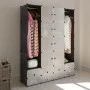 vidaXl Armario modular 18 compartimentos negro y blanco 37x146x180,5cm de vidaXL, Armarios roperos - Ref: Foro24-240501, Prec...