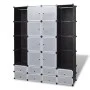 vidaXl Armario modular 18 compartimentos negro y blanco 37x146x180,5cm de vidaXL, Armarios roperos - Ref: Foro24-240501, Prec...