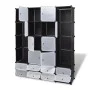 vidaXl Armario modular 18 compartimentos negro y blanco 37x146x180,5cm de vidaXL, Armarios roperos - Ref: Foro24-240501, Prec...