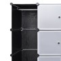vidaXl Armario modular 18 compartimentos negro y blanco 37x146x180,5cm de vidaXL, Armarios roperos - Ref: Foro24-240501, Prec...