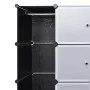 vidaXl Armario modular 18 compartimentos negro y blanco 37x146x180,5cm de vidaXL, Armarios roperos - Ref: Foro24-240501, Prec...