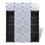 vidaXl Armario modular 18 compartimentos negro y blanco 37x146x180,5cm de vidaXL, Armarios roperos - Ref: Foro24-240501, Prec...