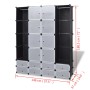 vidaXl Armario modular 18 compartimentos negro y blanco 37x146x180,5cm de vidaXL, Armarios roperos - Ref: Foro24-240501, Prec...