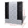 vidaXl Armario modular 18 compartimentos negro y blanco 37x146x180,5cm de vidaXL, Armarios roperos - Ref: Foro24-240501, Prec...