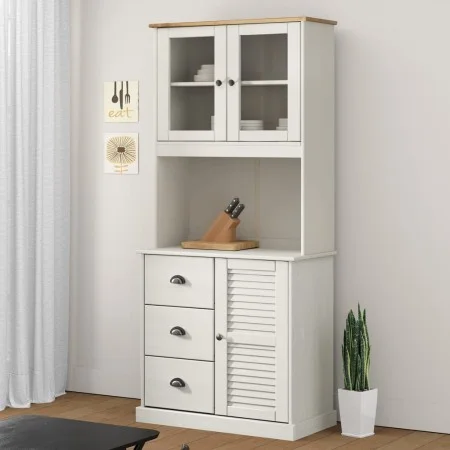 Aparador alto VIGO madera maciza de pino blanco 78x40x175 cm de vidaXL, Aparadores - Ref: Foro24-3188305, Precio: 306,81 €, D...
