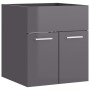 Armario para lavabo contrachapada gris brillo 41x38,5x46 cm de vidaXL, Muebles de baño - Ref: Foro24-804646, Precio: 37,13 €,...