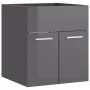 Armario para lavabo contrachapada gris brillo 41x38,5x46 cm de vidaXL, Muebles de baño - Ref: Foro24-804646, Precio: 36,70 €,...