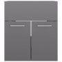 Armario para lavabo contrachapada gris brillo 41x38,5x46 cm de vidaXL, Muebles de baño - Ref: Foro24-804646, Precio: 37,13 €,...