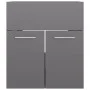 Armario para lavabo contrachapada gris brillo 41x38,5x46 cm de vidaXL, Muebles de baño - Ref: Foro24-804646, Precio: 36,70 €,...