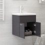 Armario para lavabo contrachapada gris brillo 41x38,5x46 cm de vidaXL, Muebles de baño - Ref: Foro24-804646, Precio: 37,13 €,...