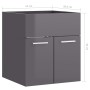 Armario para lavabo contrachapada gris brillo 41x38,5x46 cm de vidaXL, Muebles de baño - Ref: Foro24-804646, Precio: 37,13 €,...