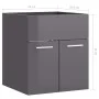 Armario para lavabo contrachapada gris brillo 41x38,5x46 cm de vidaXL, Muebles de baño - Ref: Foro24-804646, Precio: 36,70 €,...