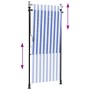 Persiana enrollable exterior tela acero azul blanco 120x270 cm en Toldos | Comprar online en Foru.es