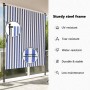 Persiana enrollable exterior tela acero azul blanco 150x270 cm en Toldos | Comprar online en Foru.es