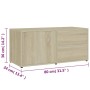 Mueble para TV madera contrachapada color roble 80x34x36 cm de vidaXL, Muebles TV - Ref: Foro24-801853, Precio: 50,35 €, Desc...