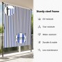 Persiana enrollable exterior tela acero azul blanco 200x270 cm en Toldos | Comprar online en Foru.es