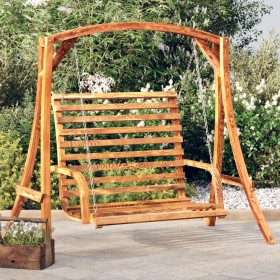 Banco columpio madera maciza de abeto con acabado de teca de vidaXL, Balancines de jardín - Ref: Foro24-3200616, Precio: 351,...