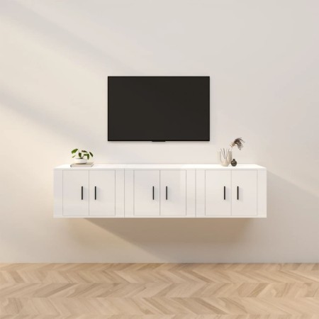 Muebles para TV de pared 3 uds blanco brillante 57x34,5x40 cm de vidaXL, Muebles TV - Ref: Foro24-3188344, Precio: 117,68 €, ...