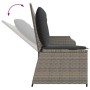 Sillón reclinable de jardín con cojines ratán sintético gris en Sofás de exterior | Comprar online en Foru.es