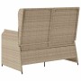 Sillón reclinable de jardín con cojines ratán sintético beige en Sofás de exterior | Comprar online en Foru.es