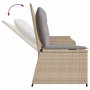 Sillón reclinable de jardín con cojines ratán sintético beige en Sofás de exterior | Comprar online en Foru.es