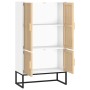 Aparador alto madera contrachapada blanco 70x35x125 cm de vidaXL, Taquillas y armarios de almacenamiento - Ref: Foro24-352139...