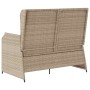 Sillón reclinable de jardín con cojines ratán sintético beige en Sofás de exterior | Comprar online en Foru.es