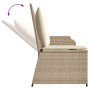 Sillón reclinable de jardín con cojines ratán sintético beige en Sofás de exterior | Comprar online en Foru.es