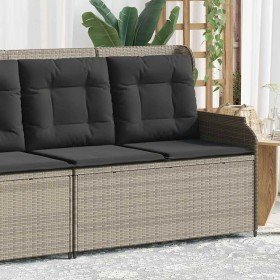 Sillón reclinable de jardín con cojines ratán sintético gris en Sofás de exterior | Comprar online en Foru.es