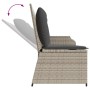 Sillón reclinable de jardín con cojines ratán sintético gris en Sofás de exterior | Comprar online en Foru.es