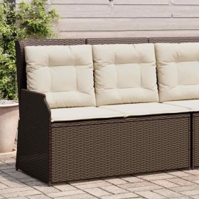 Sillón reclinable de jardín con cojines ratán sintético marrón en Sofás de exterior | Comprar online en Foru.es