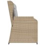 Sillón reclinable de jardín con cojines ratán sintético beige en Sofás de exterior | Comprar online en Foru.es