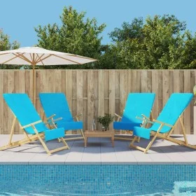 Toallas de playa 4 uds tela turquesa 400 g/m² 60x135 cm de vidaXL, Toallas de playa - Ref: Foro24-3157060, Precio: 52,79 €, D...