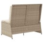 Sillón reclinable de jardín con cojines ratán sintético beige en Sofás de exterior | Comprar online en Foru.es