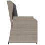 Sillón reclinable de jardín con cojines ratán sintético gris en Sofás de exterior | Comprar online en Foru.es