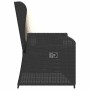 Sillón reclinable de jardín con cojines ratán sintético negro en Sofás de exterior | Comprar online en Foru.es