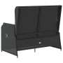 Sillón reclinable de jardín con cojines ratán sintético negro en Sofás de exterior | Comprar online en Foru.es