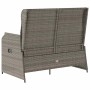 Sillón reclinable de jardín con cojines ratán sintético gris en Sofás de exterior | Comprar online en Foru.es