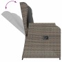 Sillón reclinable de jardín con cojines ratán sintético gris en Sofás de exterior | Comprar online en Foru.es