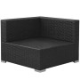 Set de muebles de jardín 3 piezas y cojines ratán sintético negro de vidaXL, Conjuntos de jardín - Ref: Foro24-42748, Precio:...