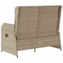 Sillón reclinable de jardín con cojines ratán sintético beige en Sofás de exterior | Comprar online en Foru.es