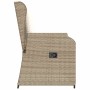 Sillón reclinable de jardín con cojines ratán sintético beige en Sofás de exterior | Comprar online en Foru.es