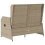 Sillón reclinable de jardín con cojines ratán sintético beige en Sofás de exterior | Comprar online en Foru.es