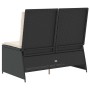 Sillón reclinable de jardín con cojines ratán sintético negro en Sofás de exterior | Comprar online en Foru.es
