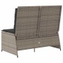Sillón reclinable de jardín con cojines ratán sintético gris en Sofás de exterior | Comprar online en Foru.es